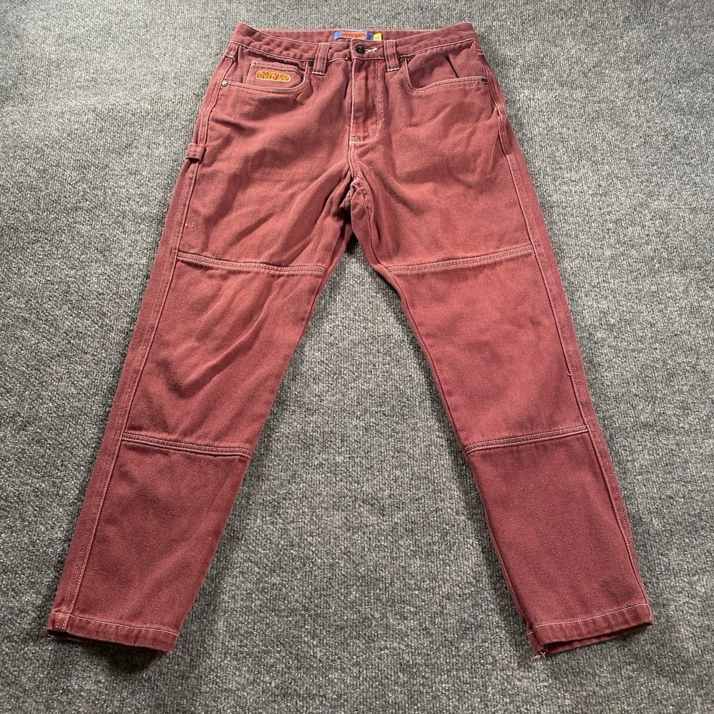 Empyre Relaxed Double Knee Carpenter Tapered Leg Jeans Mens 30x28 Faded Denim